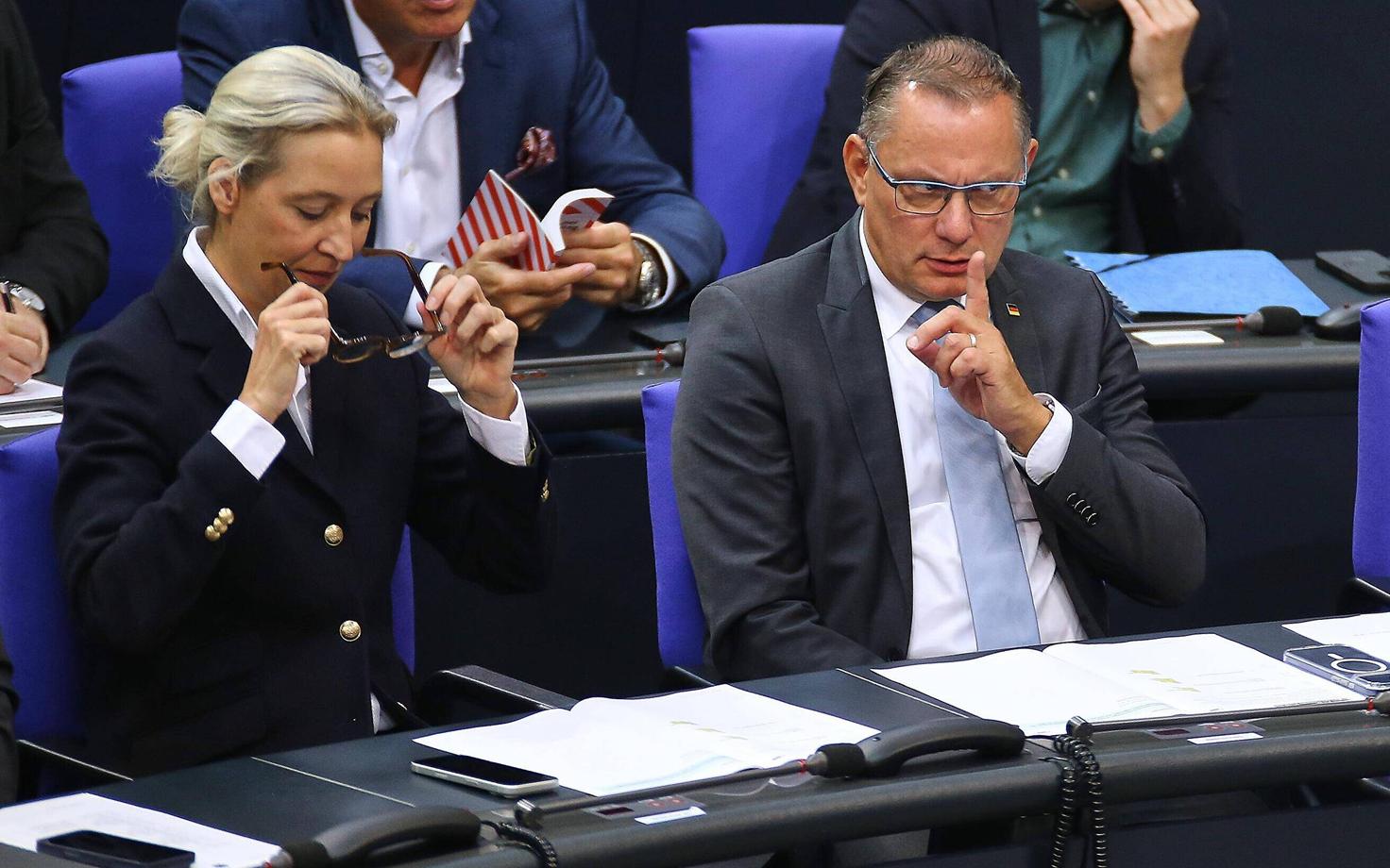 AfD juhid Alice Weidel ja Tino Chrupalla