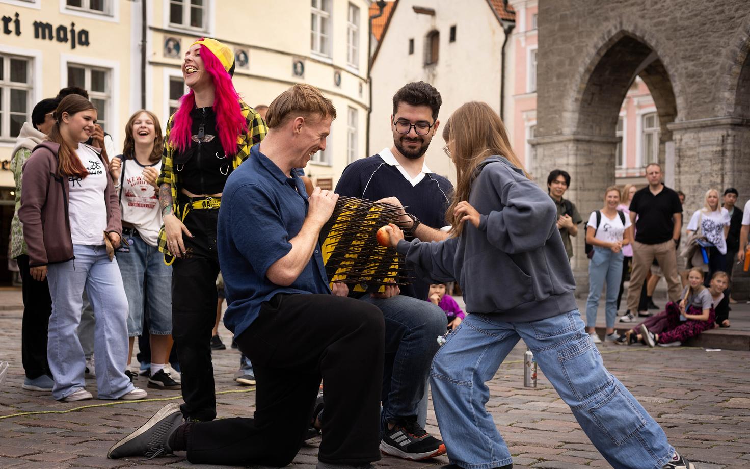 Tallinn Fringe Festival's street program on Raekoja plats (Town Hall Square).