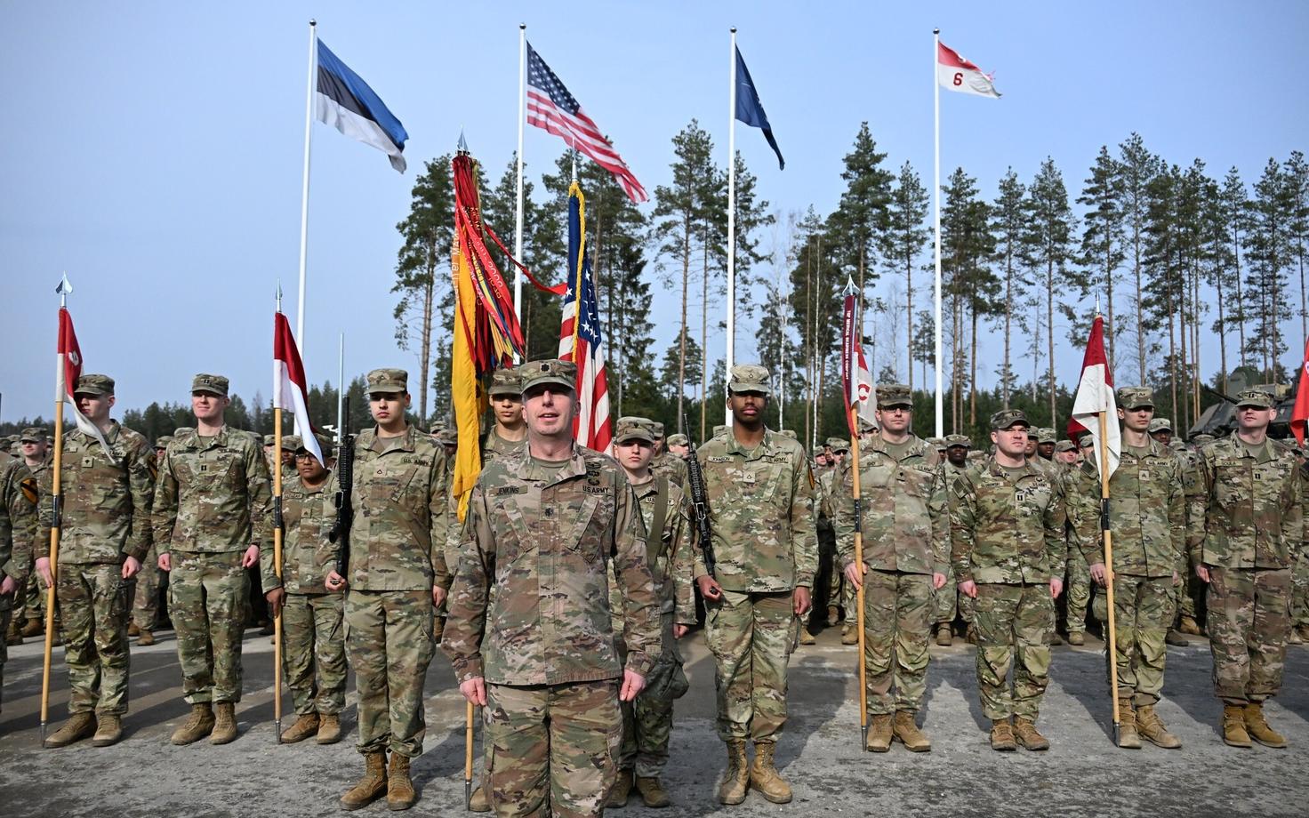 U.S. troops from the 7th Cavalry on a previous deployment to Estonia. U.S. forces mostly pulled out in July, but the foreign minister says more will return soon.