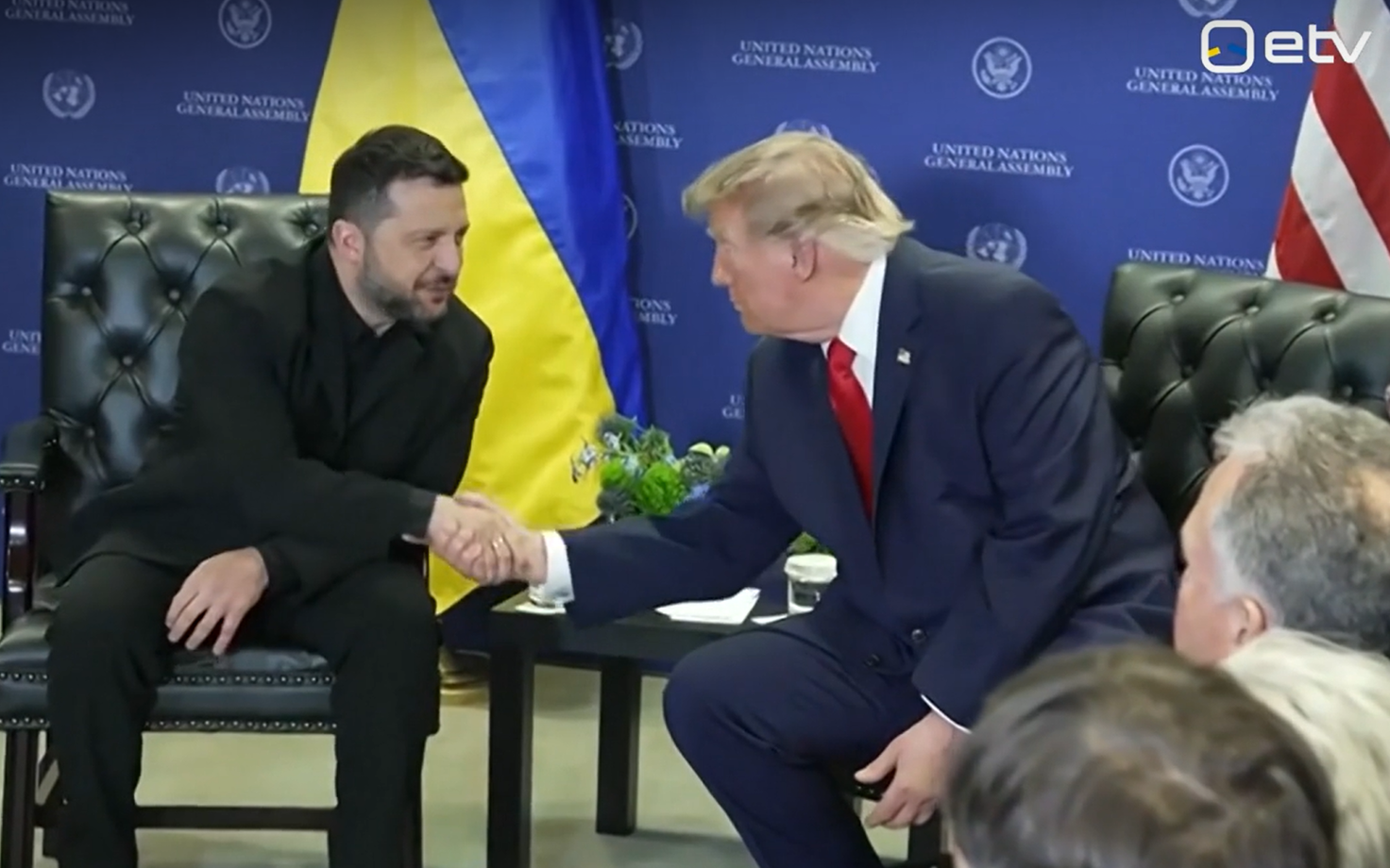 Donald Trump and Volodymyr Zelenskyy meeting at the UNGA.