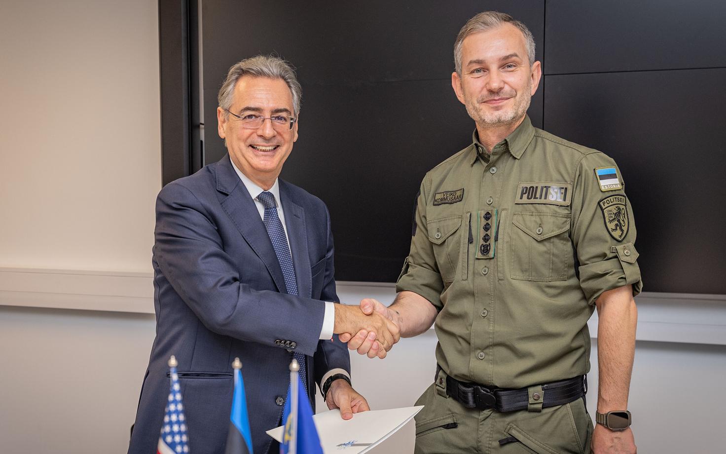 U.S. Ambassador to Estonia Roman Pipko and Police and Border Guard Board (PPA) Deputy Director General Veiko Kommusaar.
