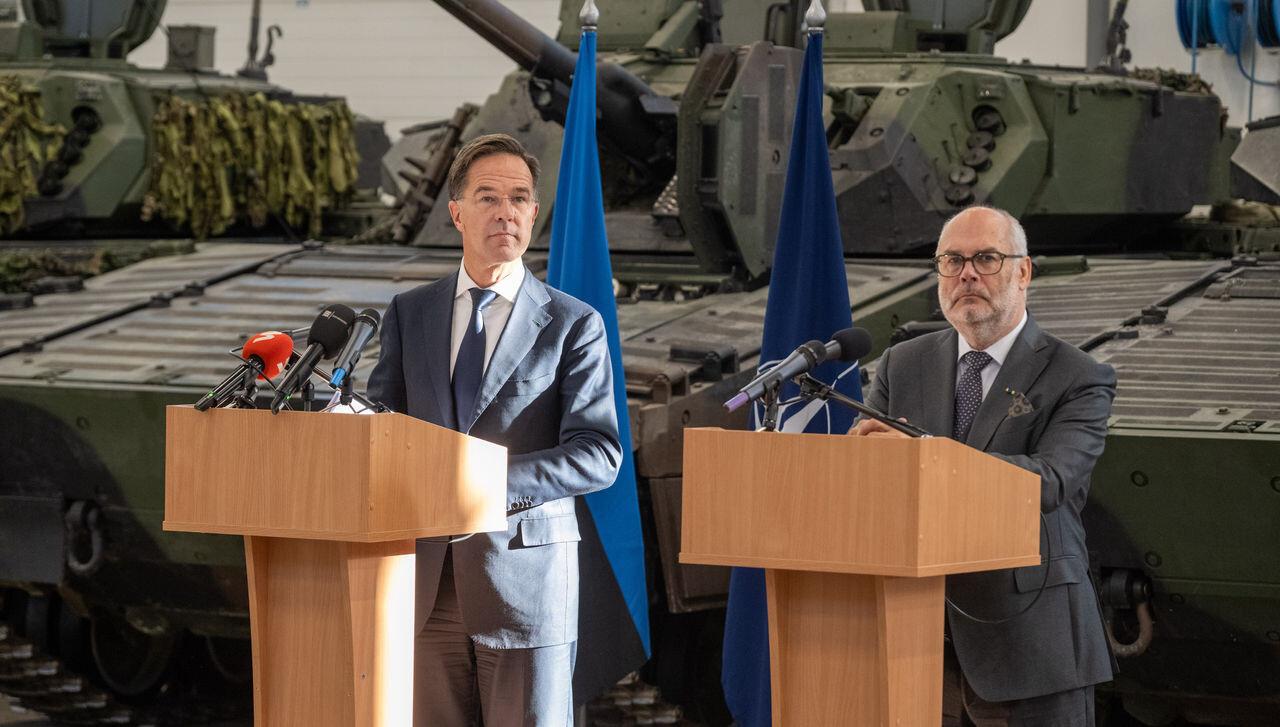 NATO peasekretär Mark Rutte ja president Alar Karis 2024. aasta oktoobris pressikonverentsil.