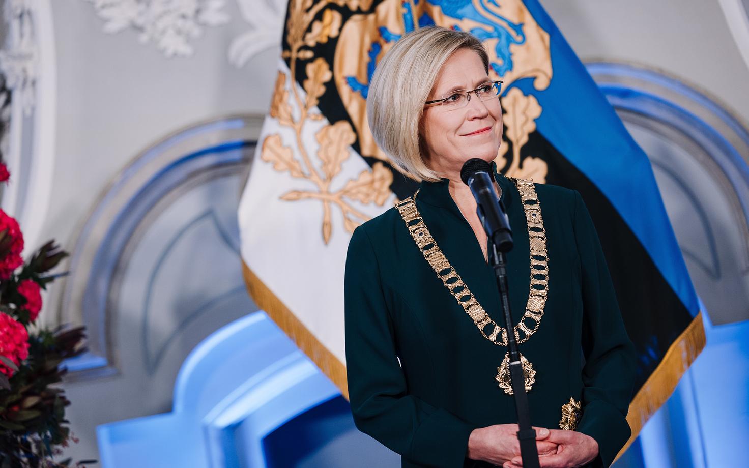 President Ülle Madise at her inauguration day reception at Kadriorg Art Museum. October 12, 2026.