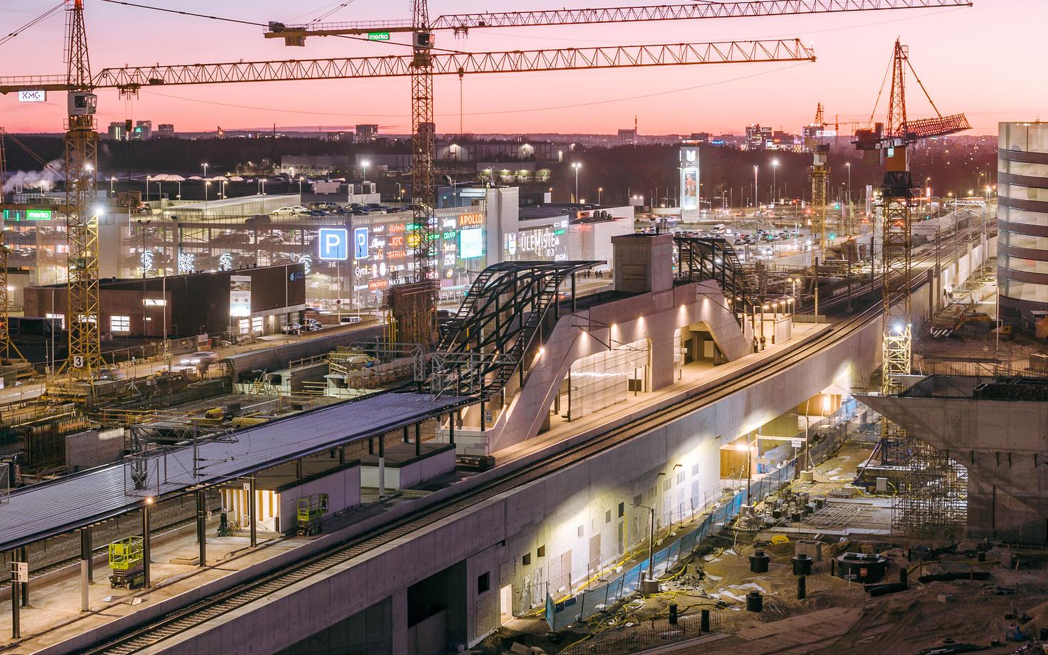 Rail Balticu Ülemiste terminali ehitus.