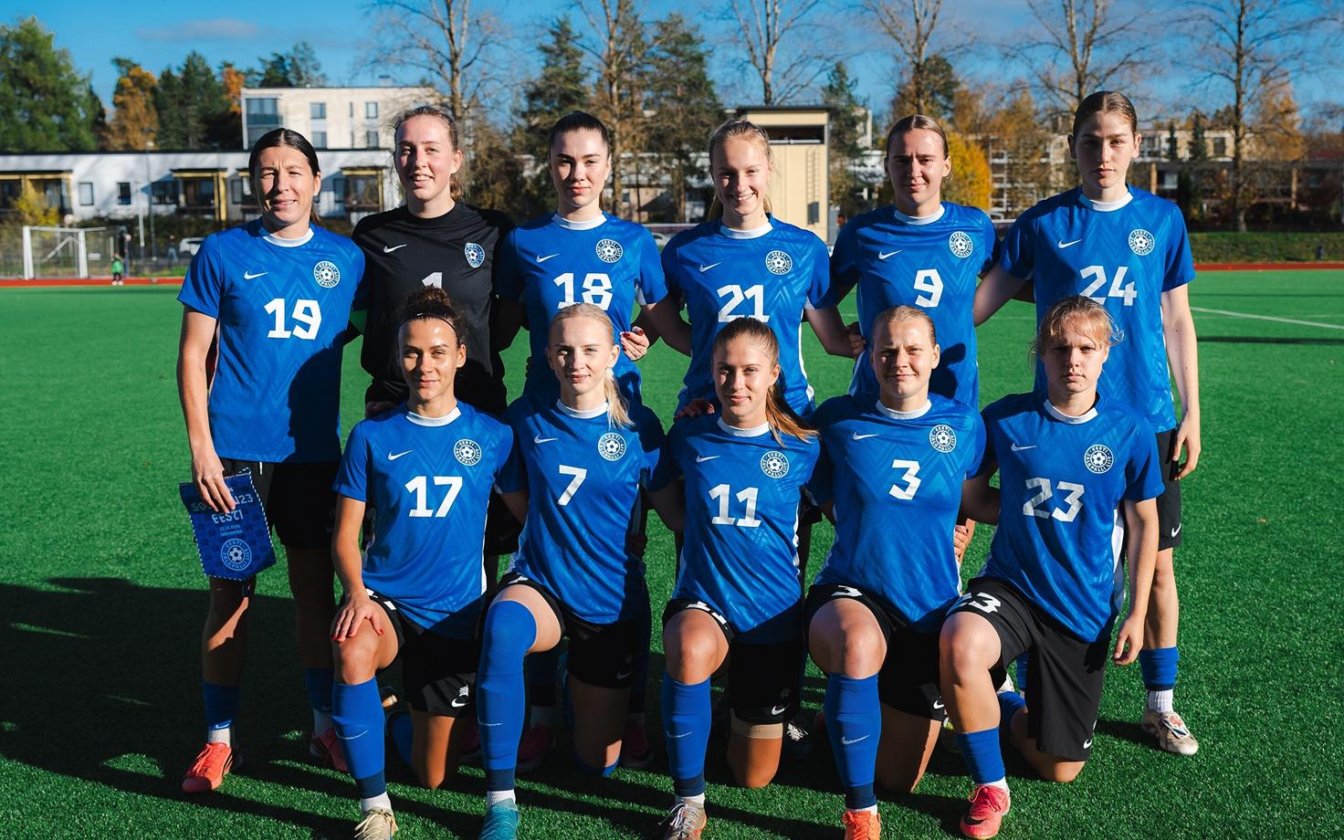 Eesti naiste jalgpallikoondise algkoosseis kohtumises Soome U23-ga