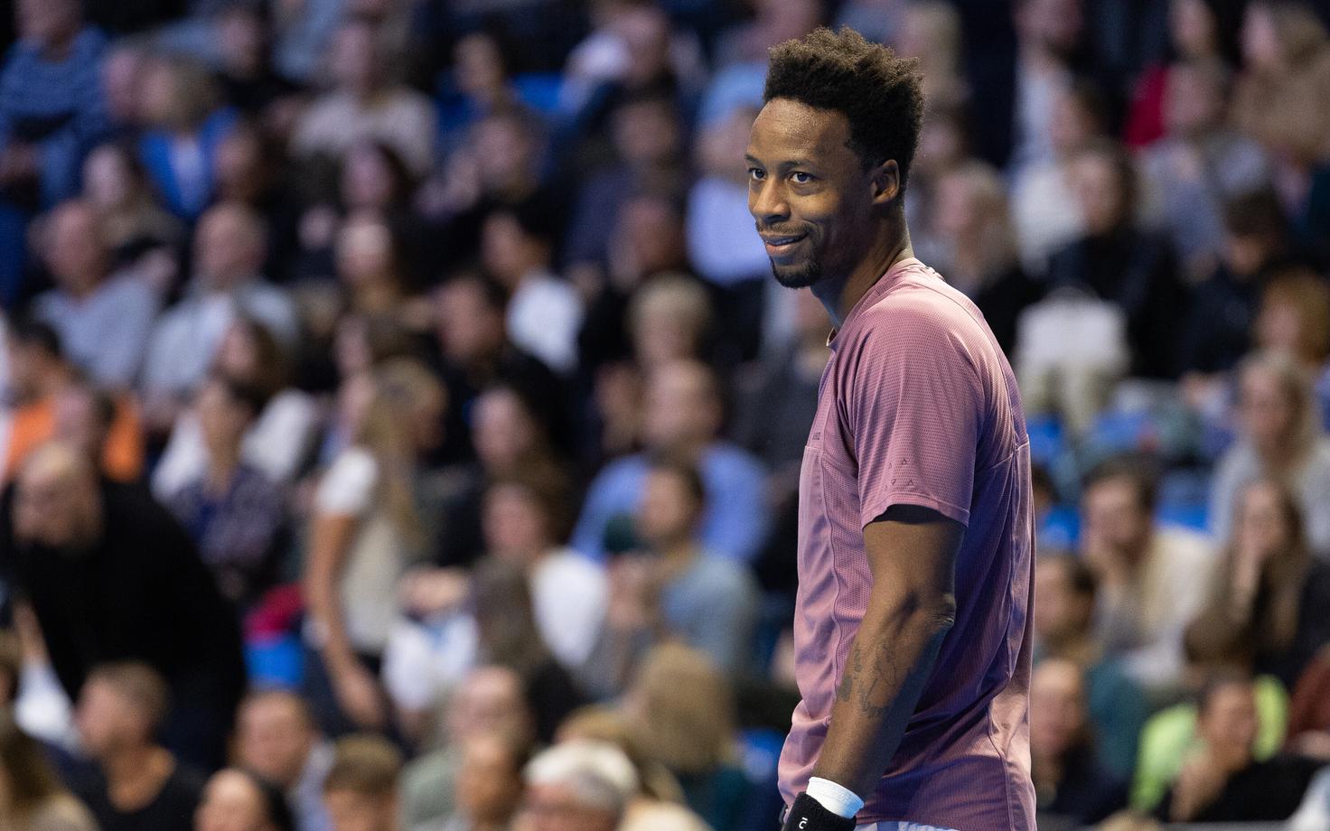 Gael Monfils 2024. aastal Tallinnas toimunud näidismatšil.