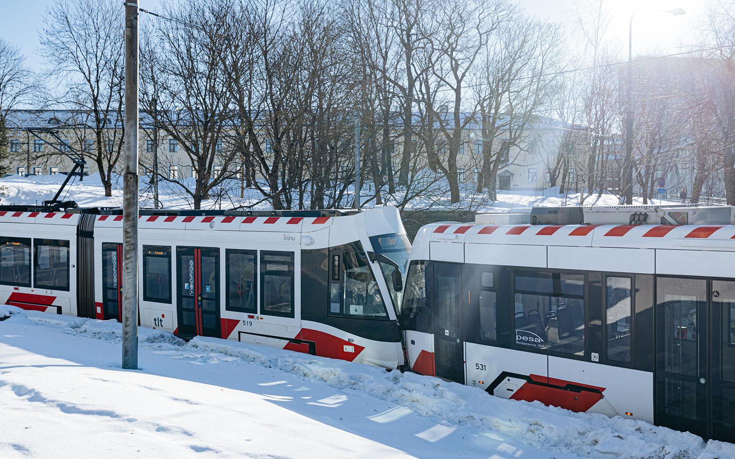 Lubja trammipeatuse juures põrkasid tänavu talvel kokku kaks trammi