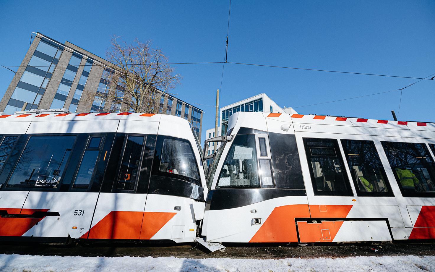 Two trams collided at the Lubja stop in central Tallinn in February this year.