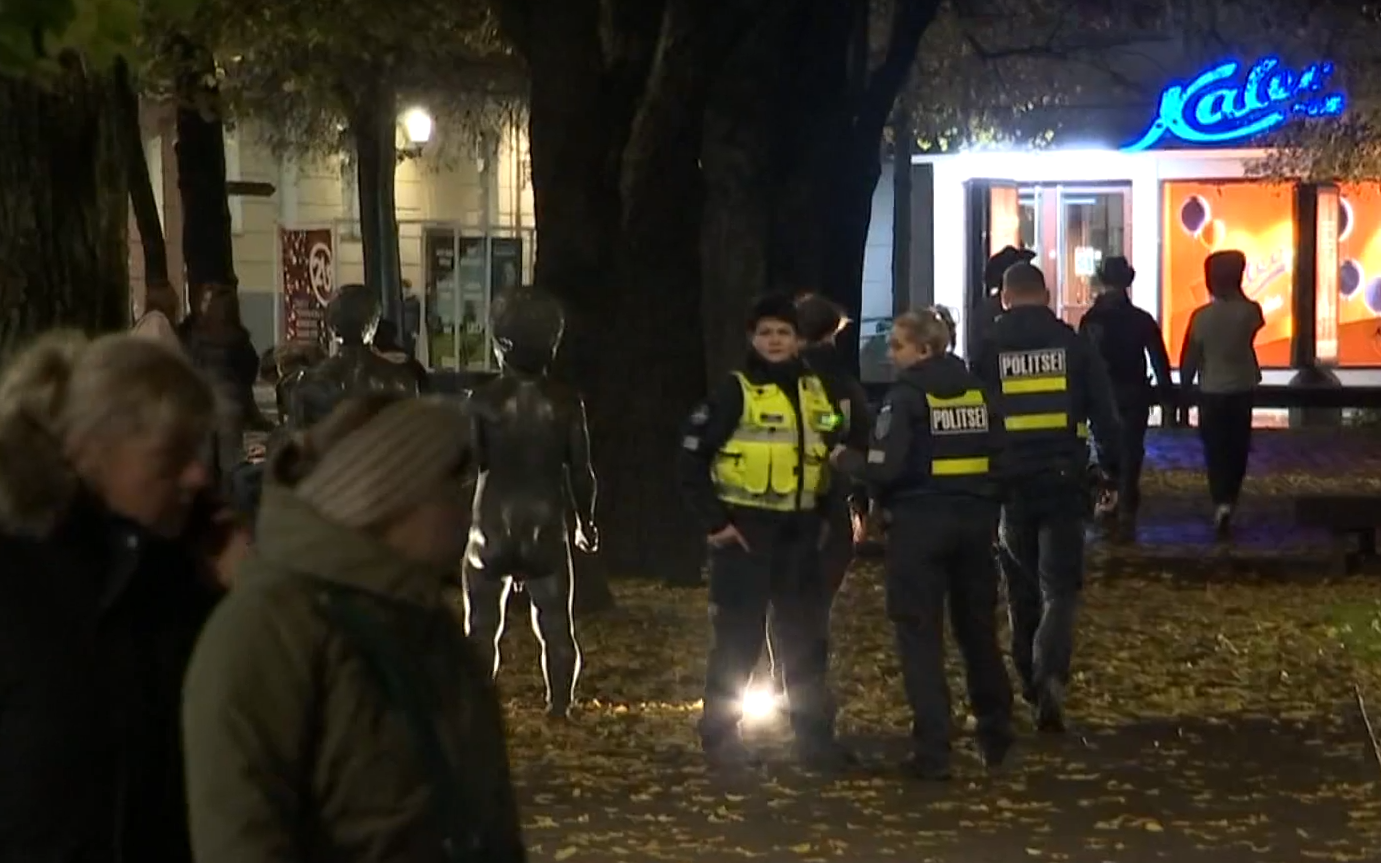 Police in Tartu on October 23.