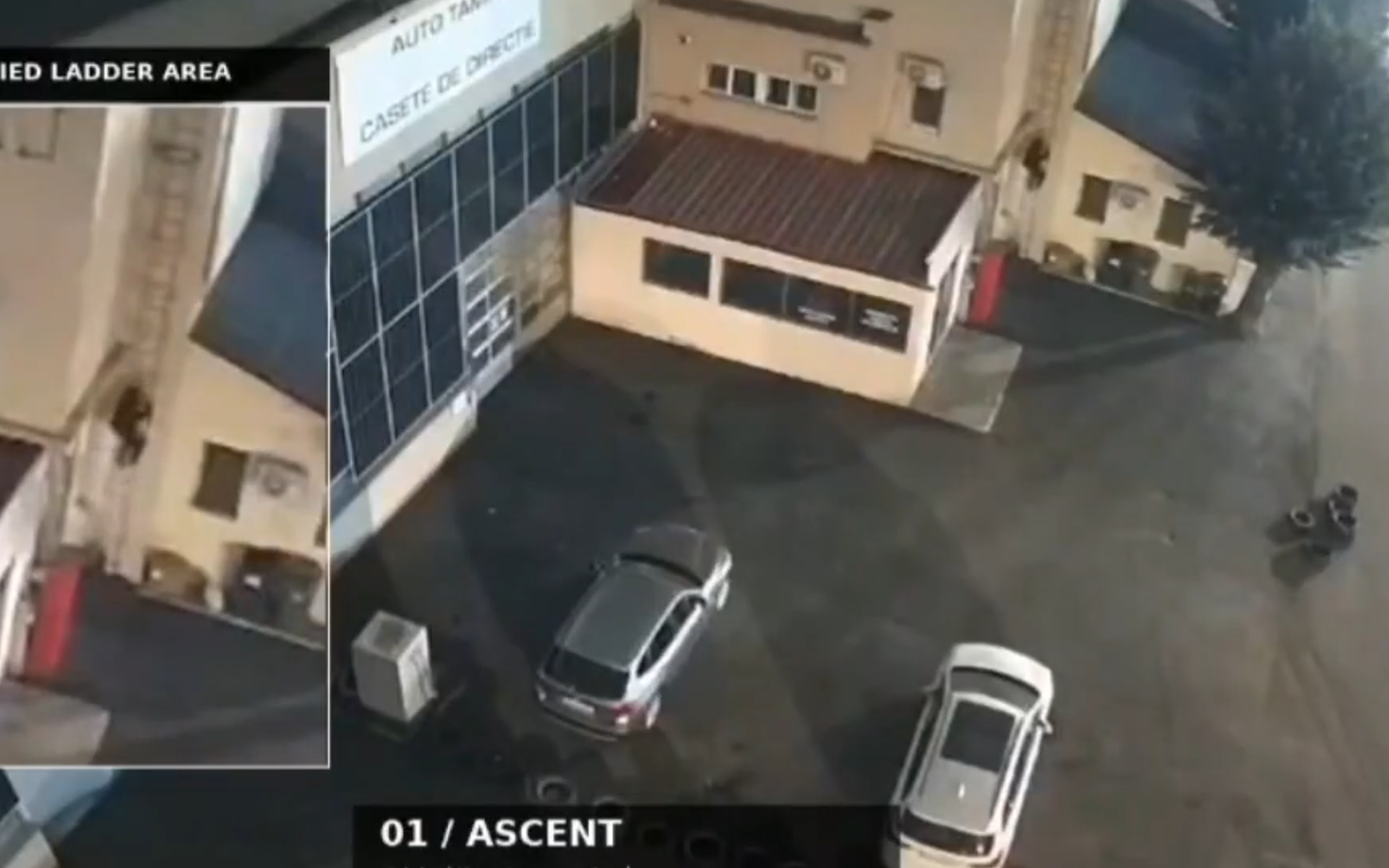 Kuvatõmmis Rumeenia luure avaldatud videost, kus Vene sabotöörid püüavad süüdata sõjatehast.