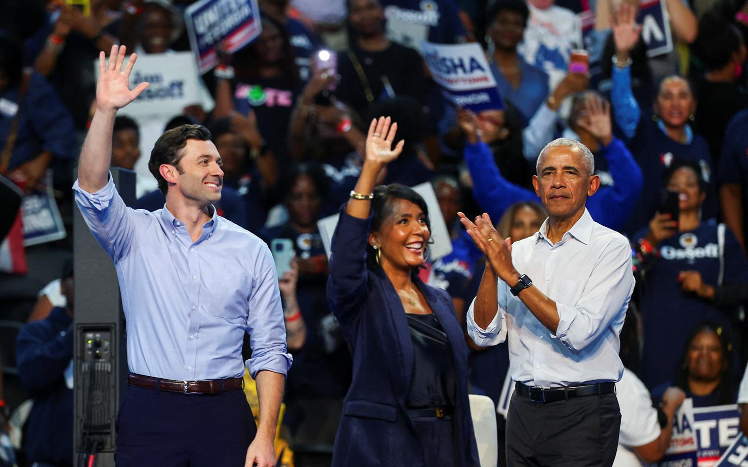 Jon Ossoff, Keisha Lance Bottoms ja Barack Obama